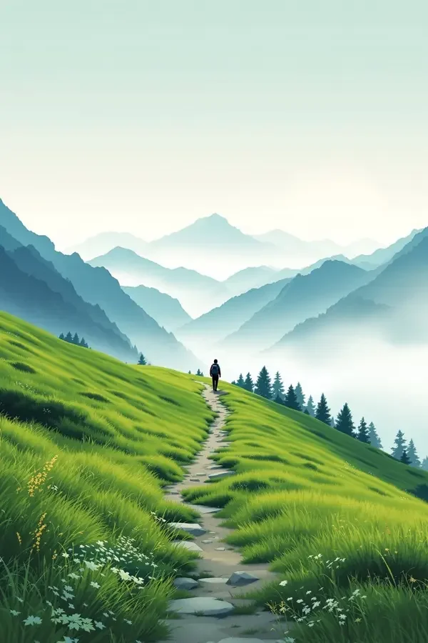 雾中山径